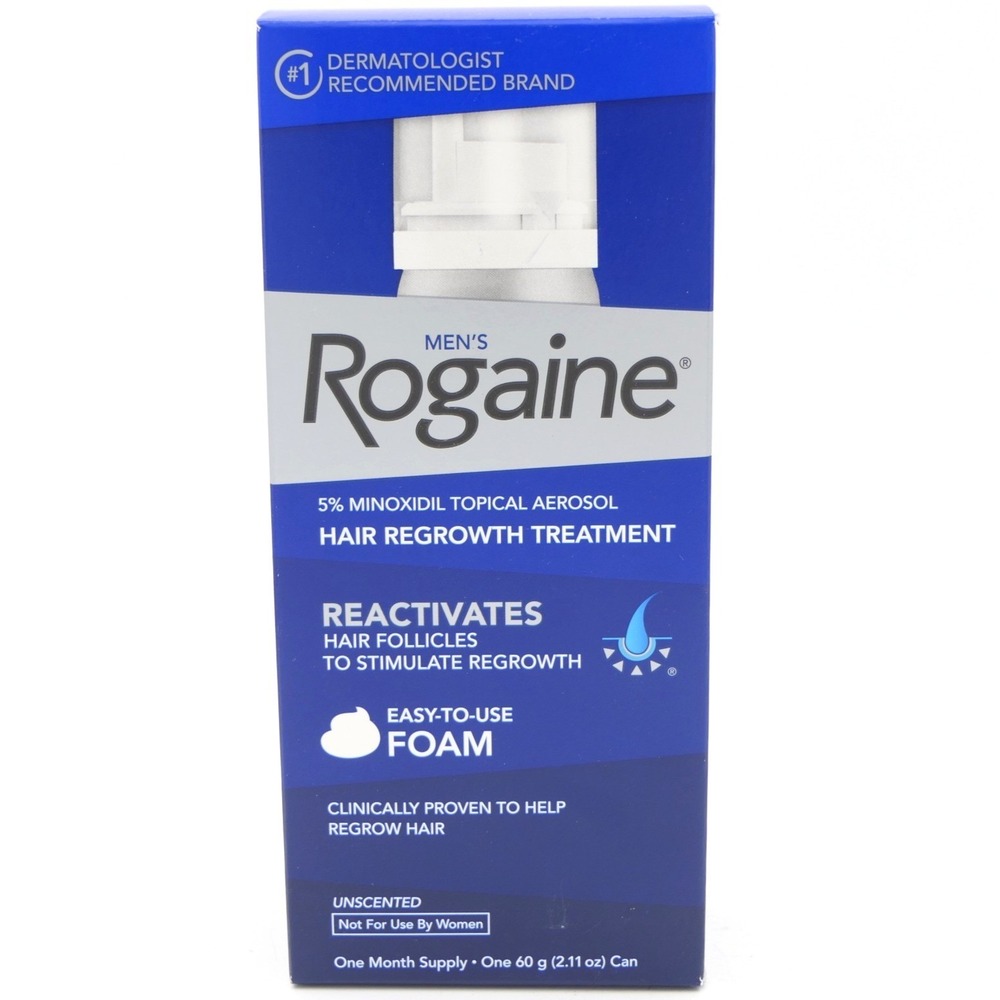 Rogaine Men's 5% Minoxidil Topical Hair Regrowth Treatment Foam 2.11 oz 08/26